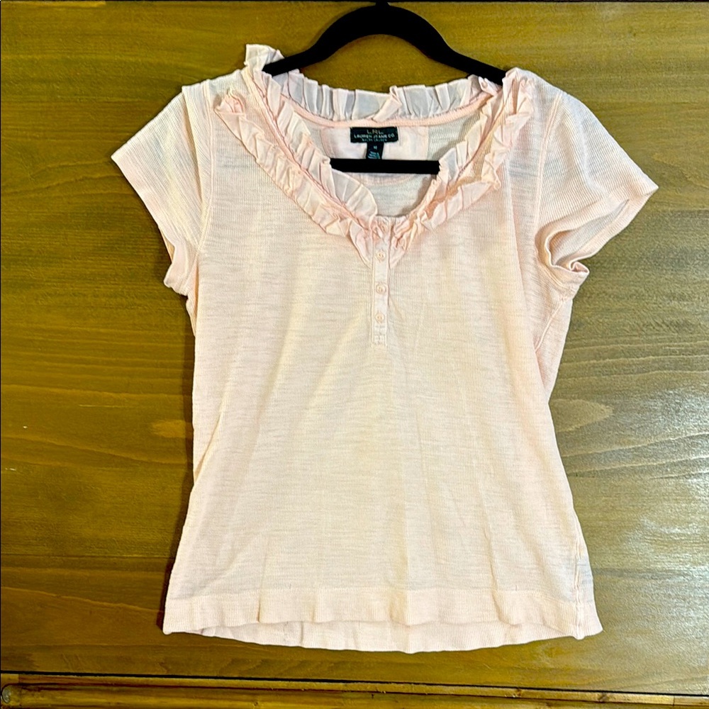 Women's Pink Ruffled t shirt